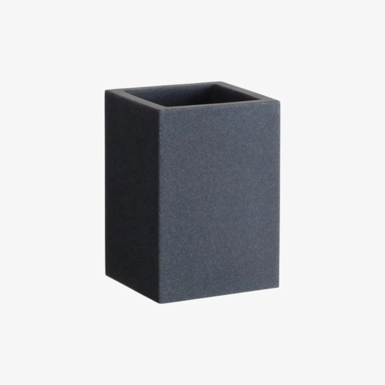 Vaso portacepillos de resina negro Clein 7x7x10cm