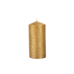 Vela decorativa pilar dorada Ø7x15cm