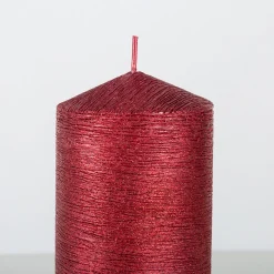 Vela decorativa pilar rojo Ø7x20cm