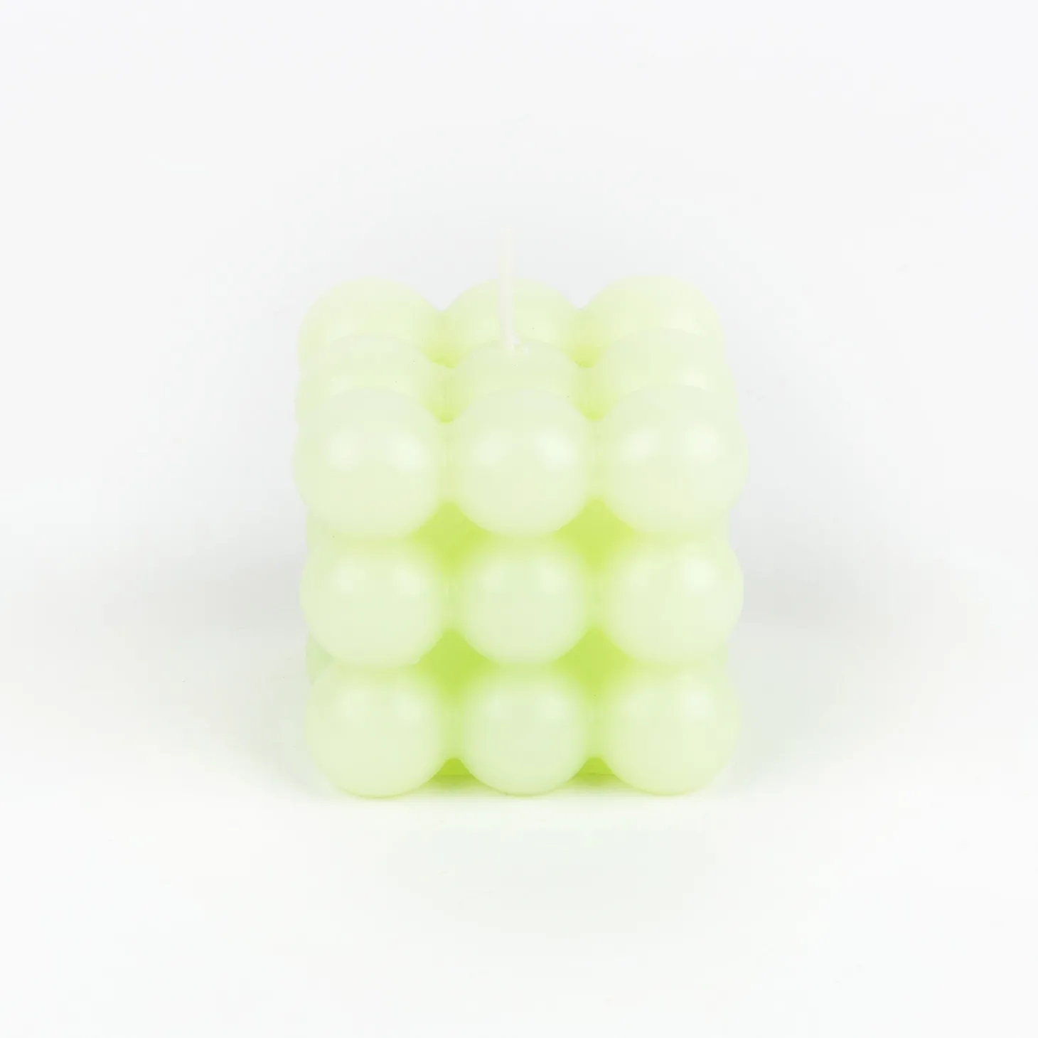 Vela decorativa verde Cubic 6x6cm