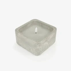 Vela LED en tarro de hormigón gris 13x13x7cm