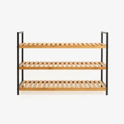 Zapatero de bambú con 3 estantes Kabil 70x33x48cm
