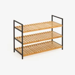 Zapatero de bambú con 3 estantes Kabil 70x33x48cm
